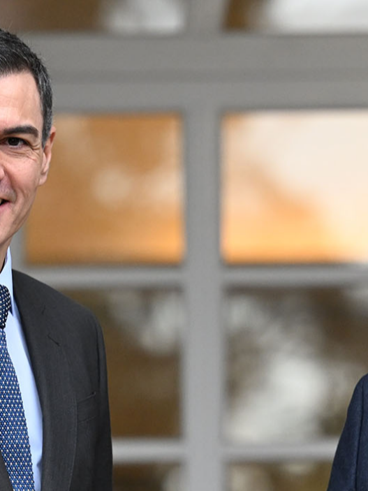 El presidente del Gobierno, Pedro Sánchez, recibe al presidente del Partido Popular, Alberto Núñez Feijóo, en La Moncloa. | Pool Moncloa /Borja Puig de la Bellacasa. La Moncloa, Madrid - 13.3.2025