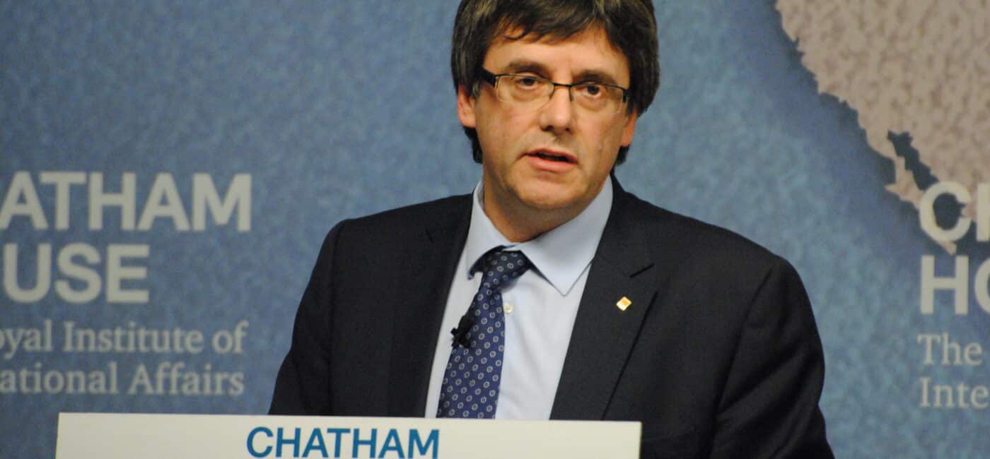 Carles Puigdemont durante una intervención en Chatham House, Londres, en 2016. Foto: Chatham House / Wikimedia Commons. CC BY 2.0.