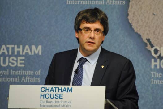 Carles Puigdemont durante una intervención en Chatham House, Londres, en 2016. Foto: Chatham House / Wikimedia Commons. CC BY 2.0.
