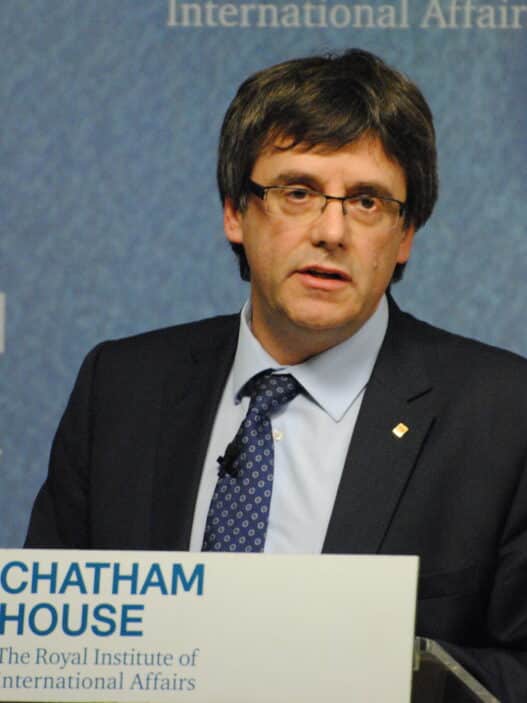 Carles Puigdemont durante una intervención en Chatham House, Londres, en 2016. Foto: Chatham House / Wikimedia Commons. CC BY 2.0.